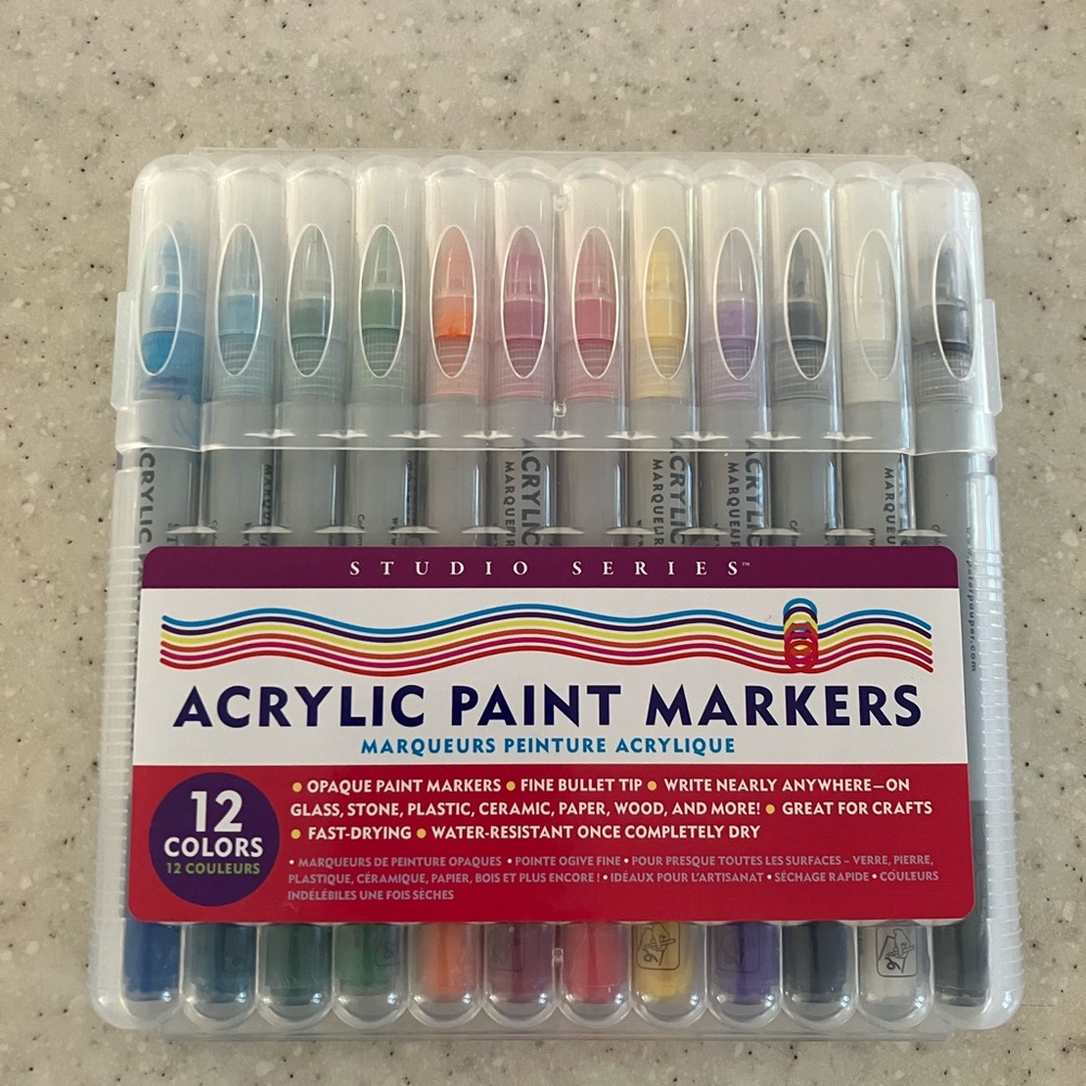SEE PHOTOS & DESCRIPTION Studio Series Acrylic Paint Markers - 12 Multicolor Set